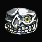 スカルシルバーリング | 黄目玉の達磨獅子 [K800043S-venus]