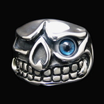 スカルシルバーリング | 青目玉の達磨獅子 [K800043S-mercury]